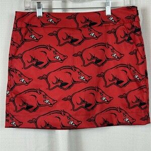 LOUDMOUTH LADIES ARKANSAS RAZORBACKS SKORT WOMENS'S SIZE 6 RED NCAA GOLF